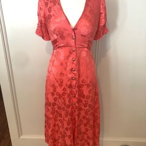 Saloni vintage floral women’s dress 100% silk